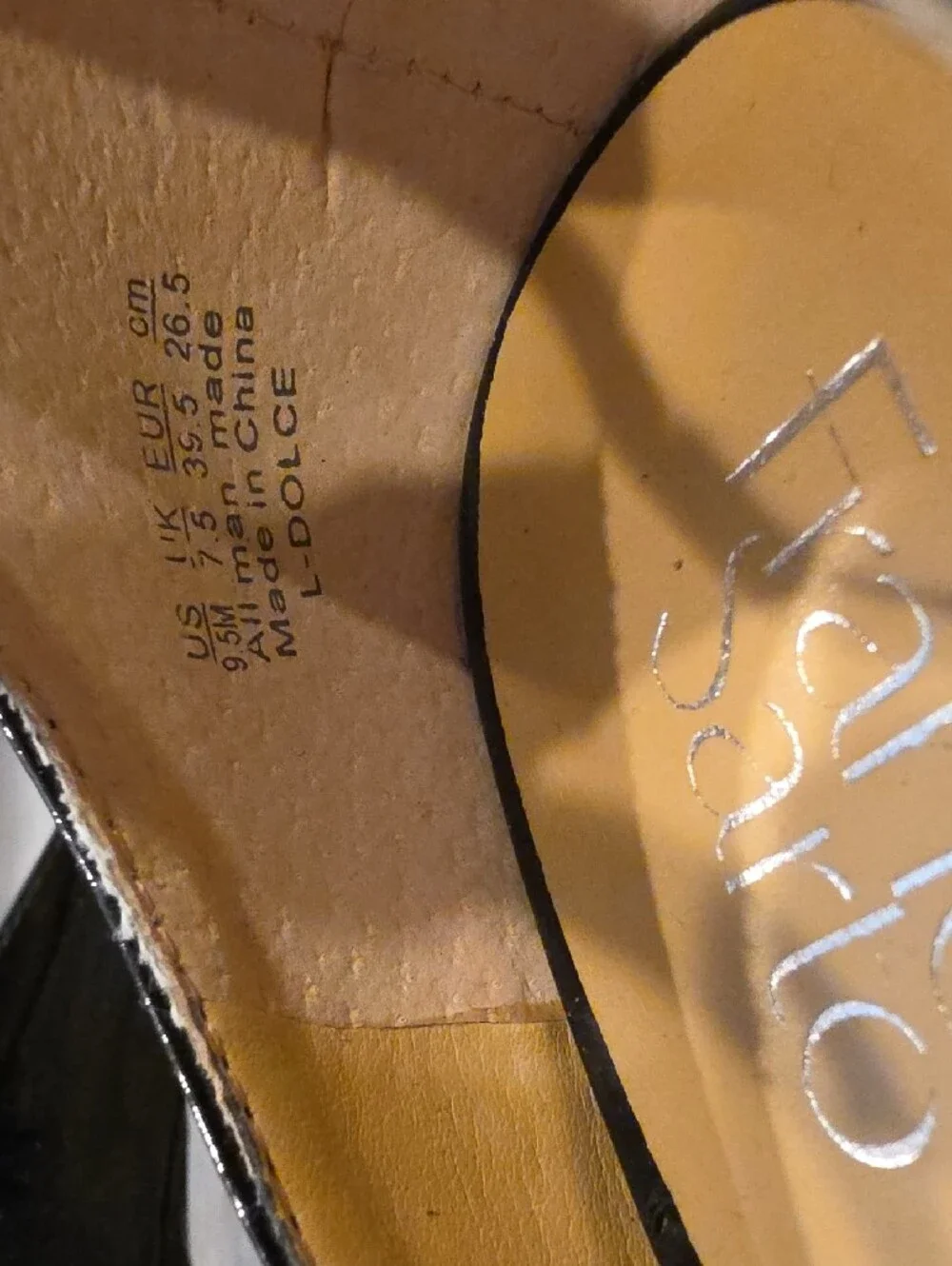 Franco Sarto Black Patent Pointed-Toe Ankle-Strap Kitten Heels - Picture 6 of 7